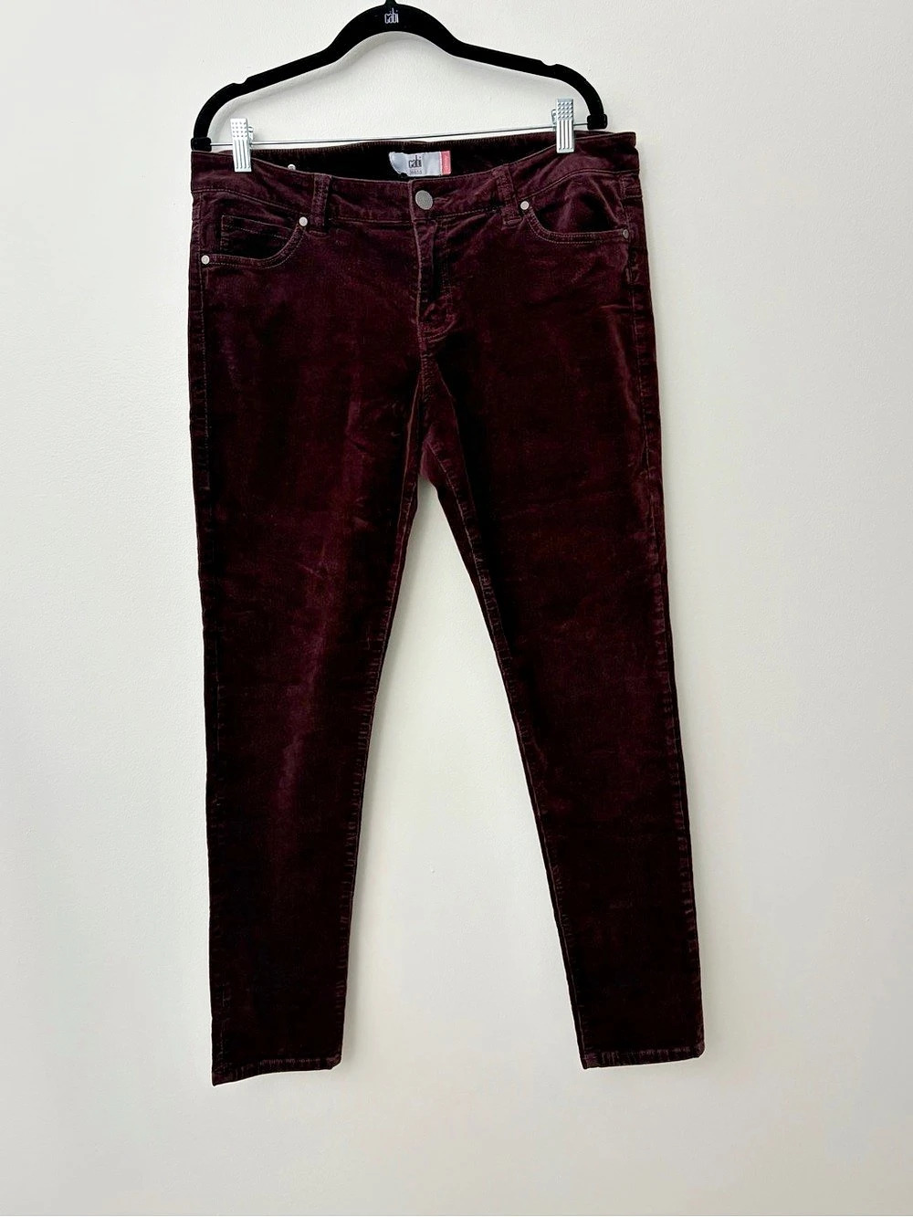 cabi Skinny Jeans Merlot Waist 14 Like New